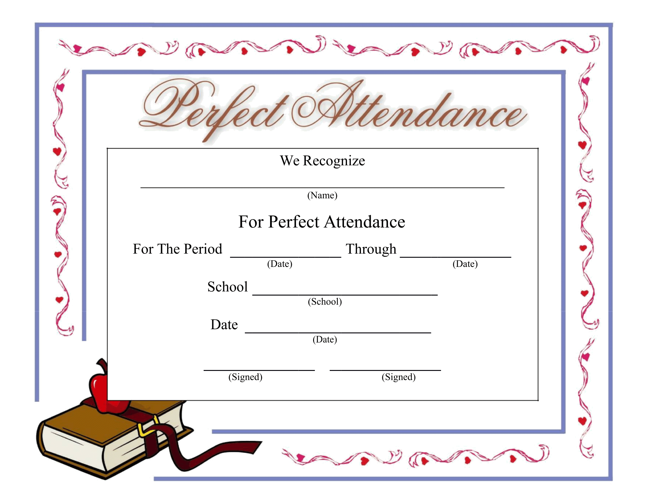 Perfect Attendance Certificate – Download A Free Template Within Attendance Certificate Template Word