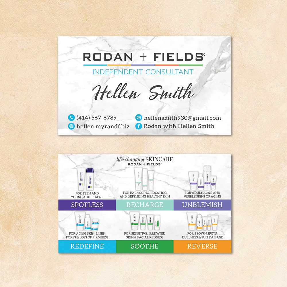 Personalized Rodan & Fields Business Card, Rodan & Fields Template Rf103 Within Rodan And Fields Business Card Template