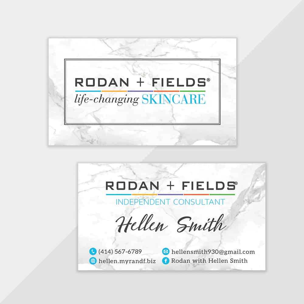 Personalized Rodan Fields Business Cards, Marble Rf Template Rf103 Pertaining To Rodan And Fields Business Card Template