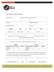 pet health certificate online fill online printable throughout