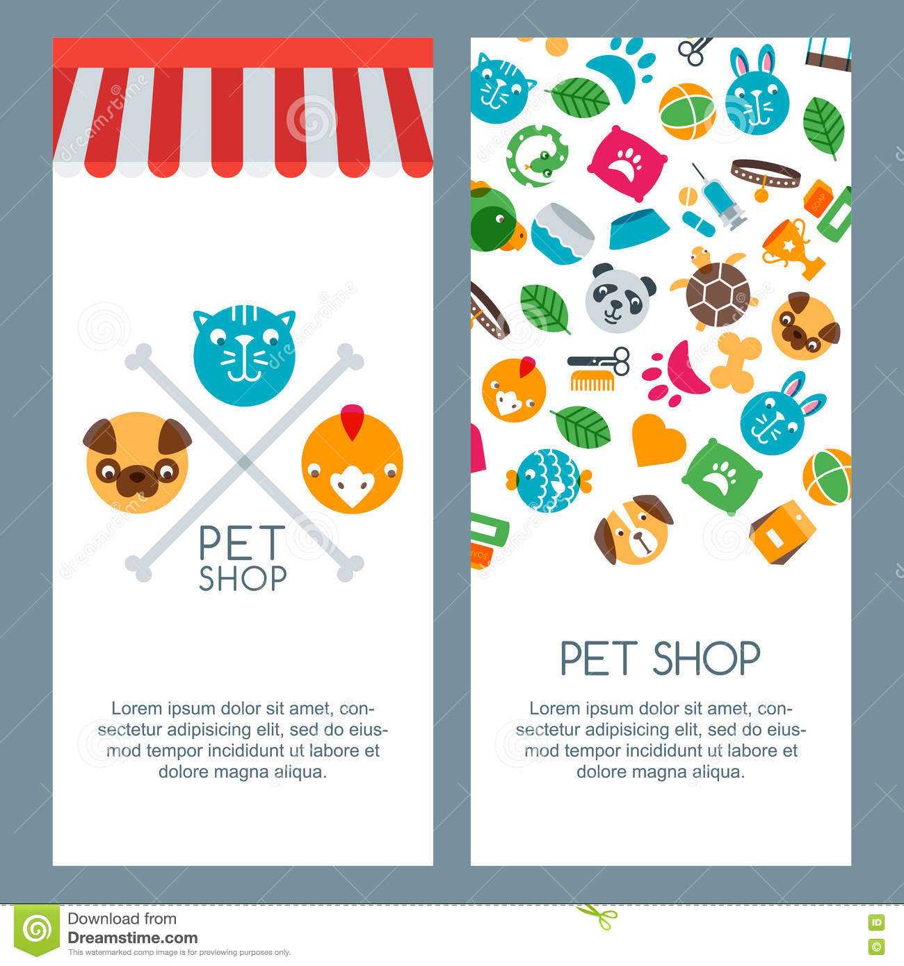 Pet Shop, Zoo Or Veterinary Banner, Poster Or Flyer Template Pertaining To Zoo Brochure Template