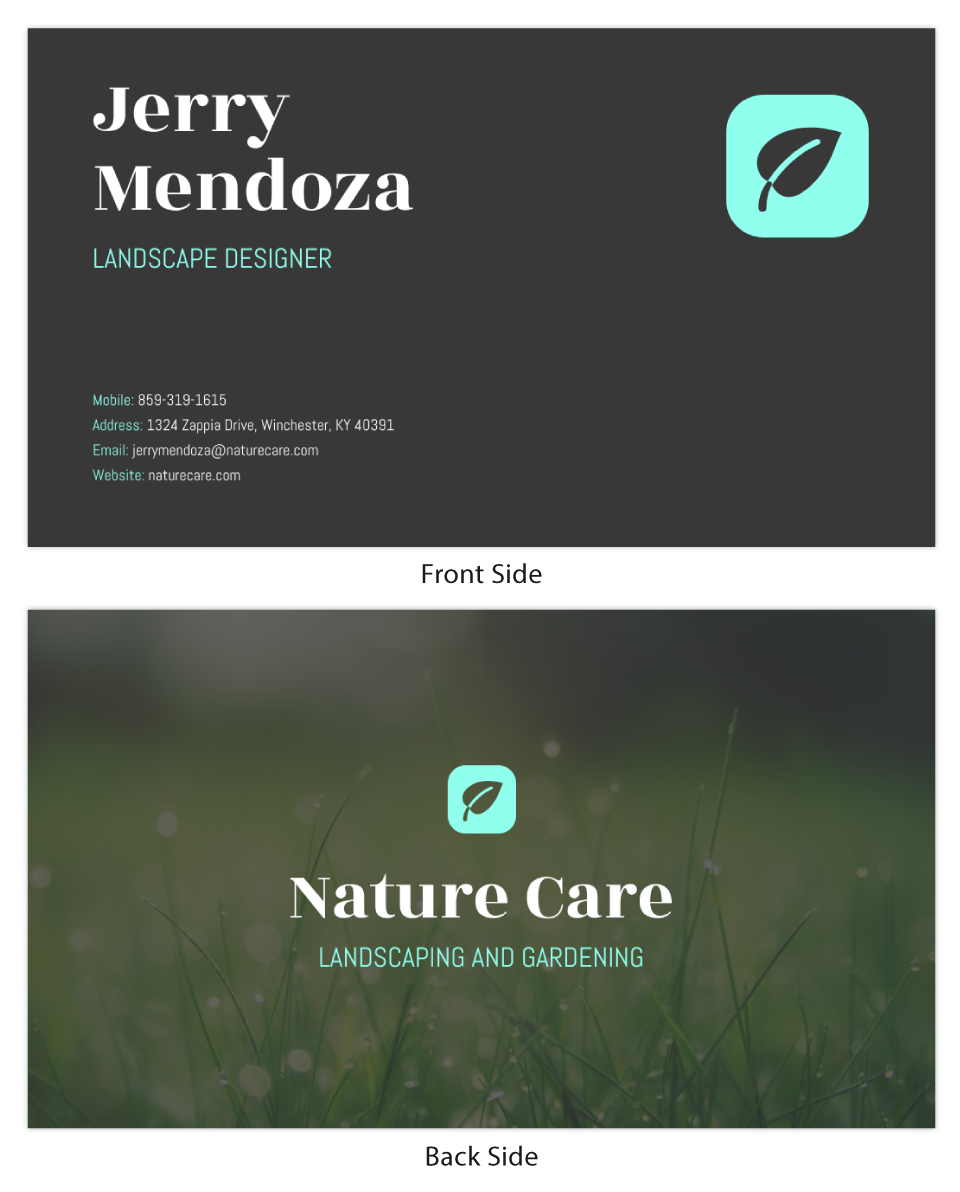 Photo Landscaping Business Card Template In Landscaping Business Card Template
