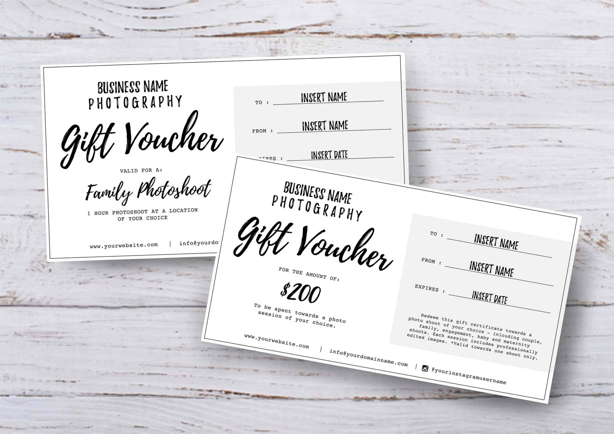 Photography Gift Voucher Certificate Template Psd For Photoshop X 2 Pertaining To Photoshoot Gift Certificate Template