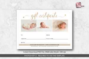Photography Studio Gift Certificate Template for Gift Certificate Template Photoshop