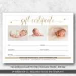 Photography Studio Gift Certificate Template intended for Photoshoot Gift Certificate Template