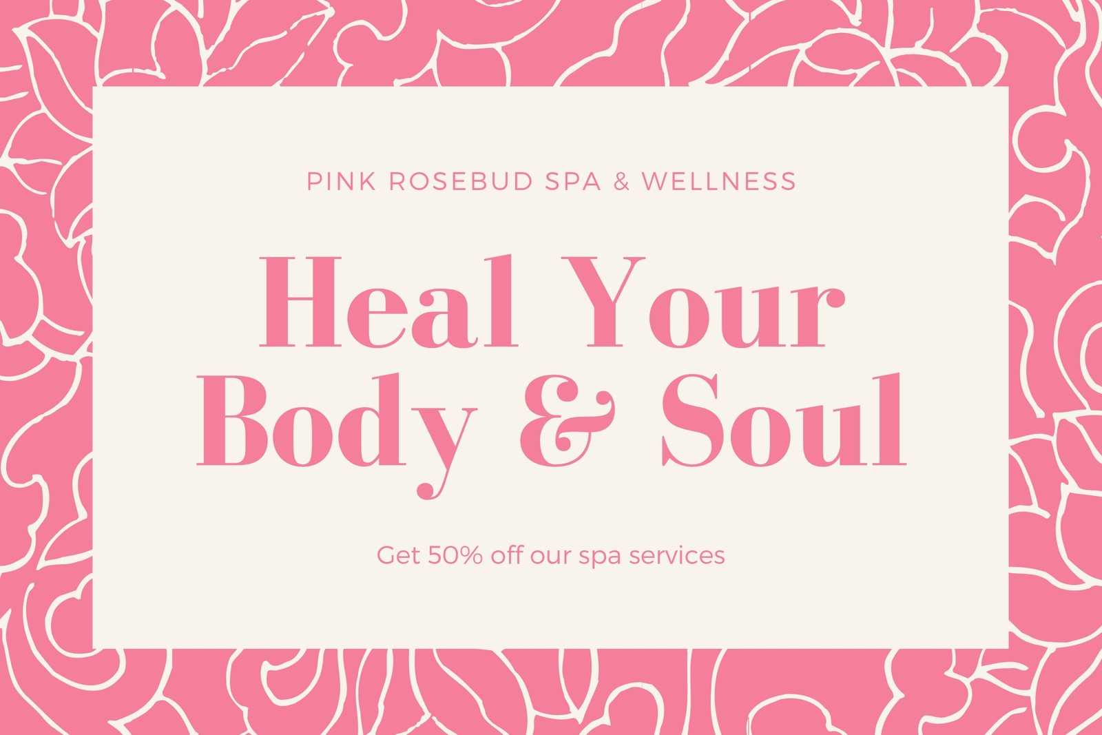 Pink And Cream Massage Gift Certificate – Templatescanva For Pink Gift Certificate Template
