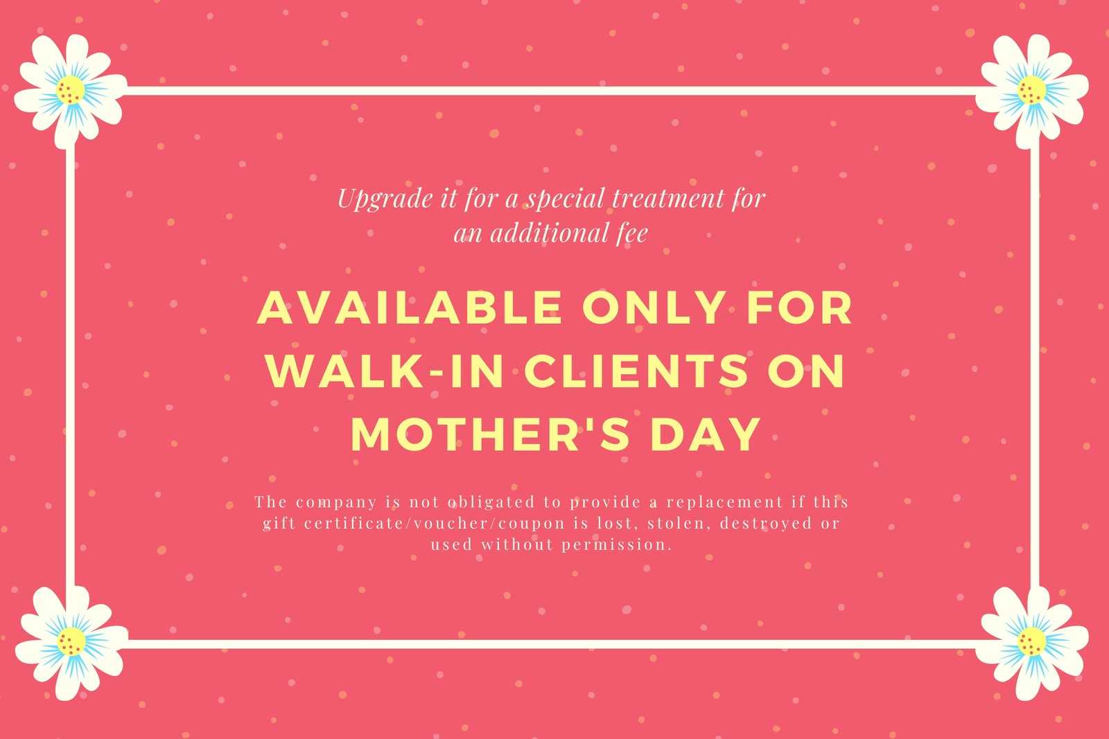 Pink Floral Mothers Day Gift Certificate – Templatescanva In Walking Certificate Templates