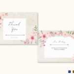 Pink Floral Thank You Card Template For Thank You Card Template Word