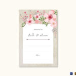 Pink Floral Wedding Advice Card Template Regarding Marriage Advice Cards Templates