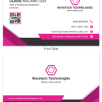 Pink Technology Professional Business Card Template Intended For Dog Grooming Record Card Template