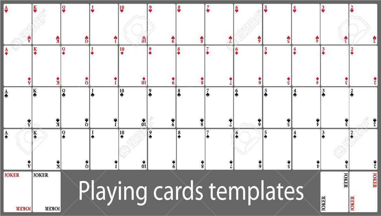 Playing Cards Template Set Inside Deck Of Cards Template
