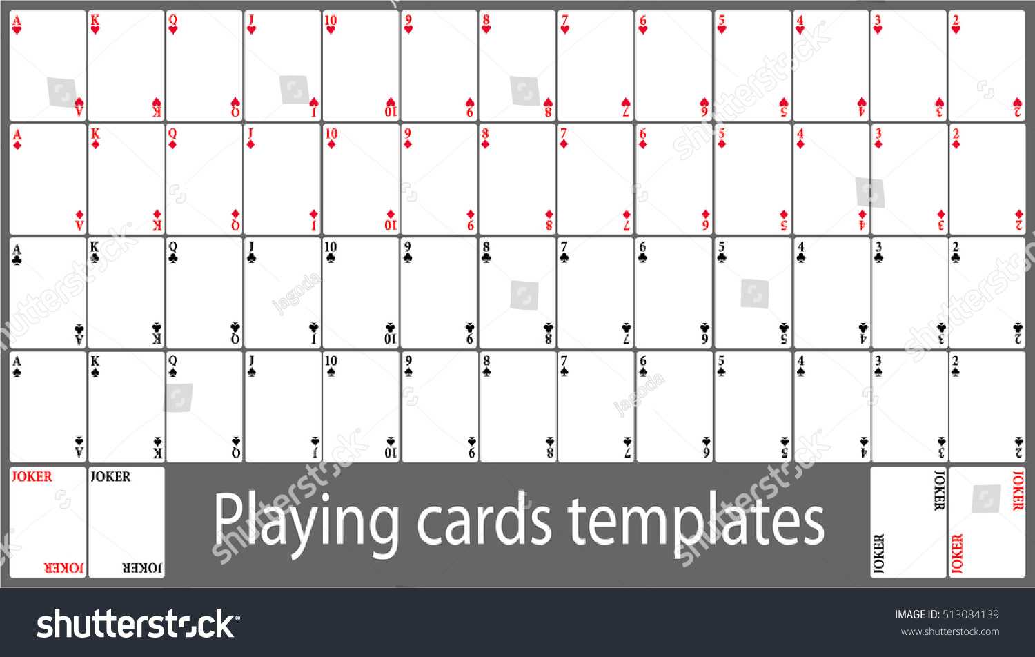 Playing Cards Template Set Stock Vector (Royalty Free) 513084139 In Custom Playing Card Template