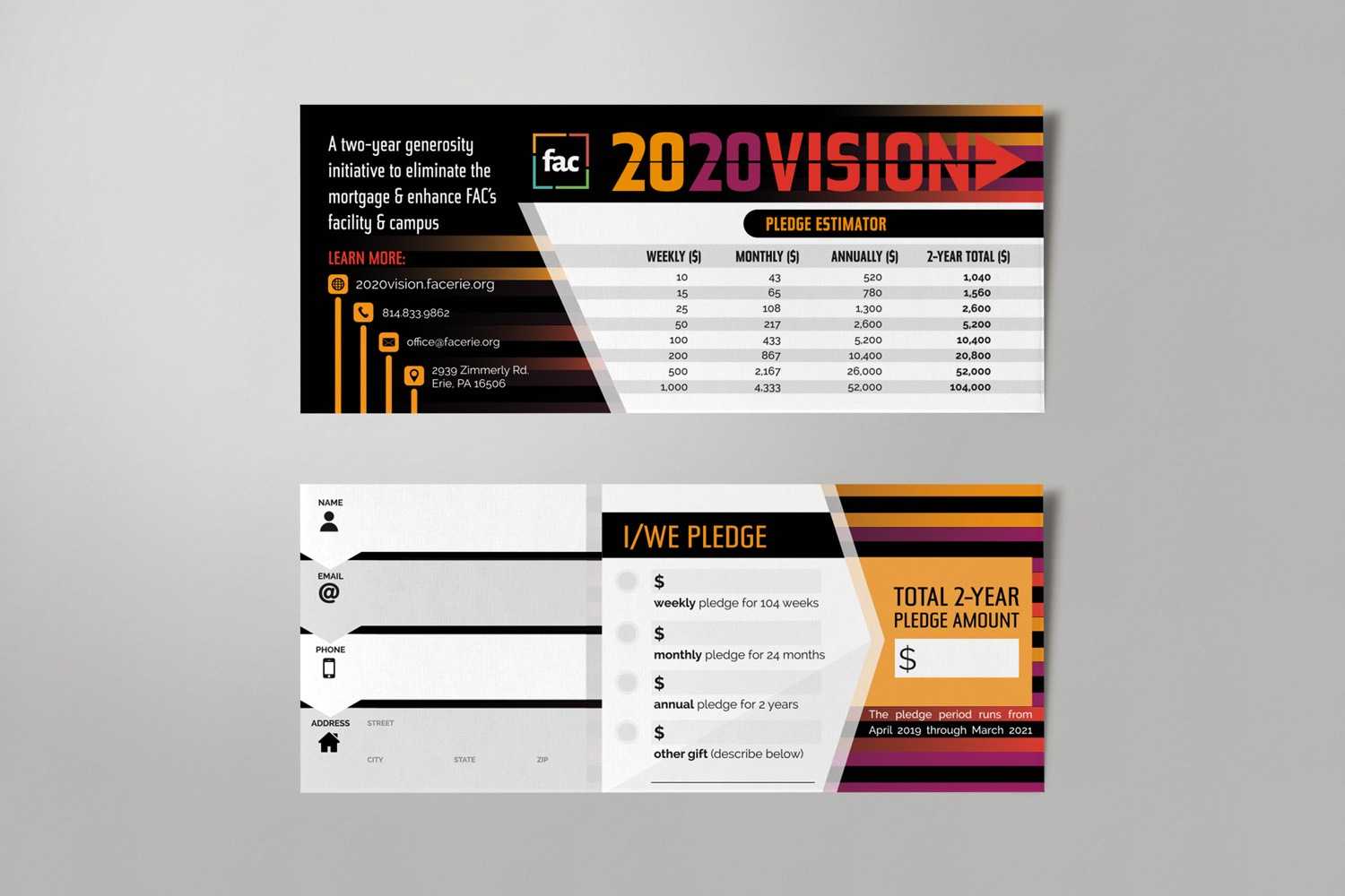 Pledge Cards & Commitment Cards | Church Campaign Design Intended For Pledge Card Template For Church