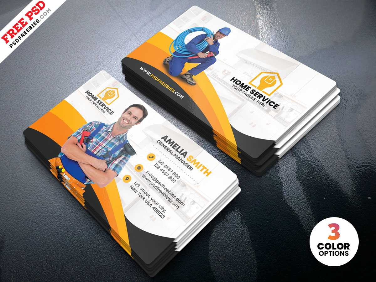 Plumber Business Card Psd Template | Psdfreebies Intended For Visiting Card Psd Template