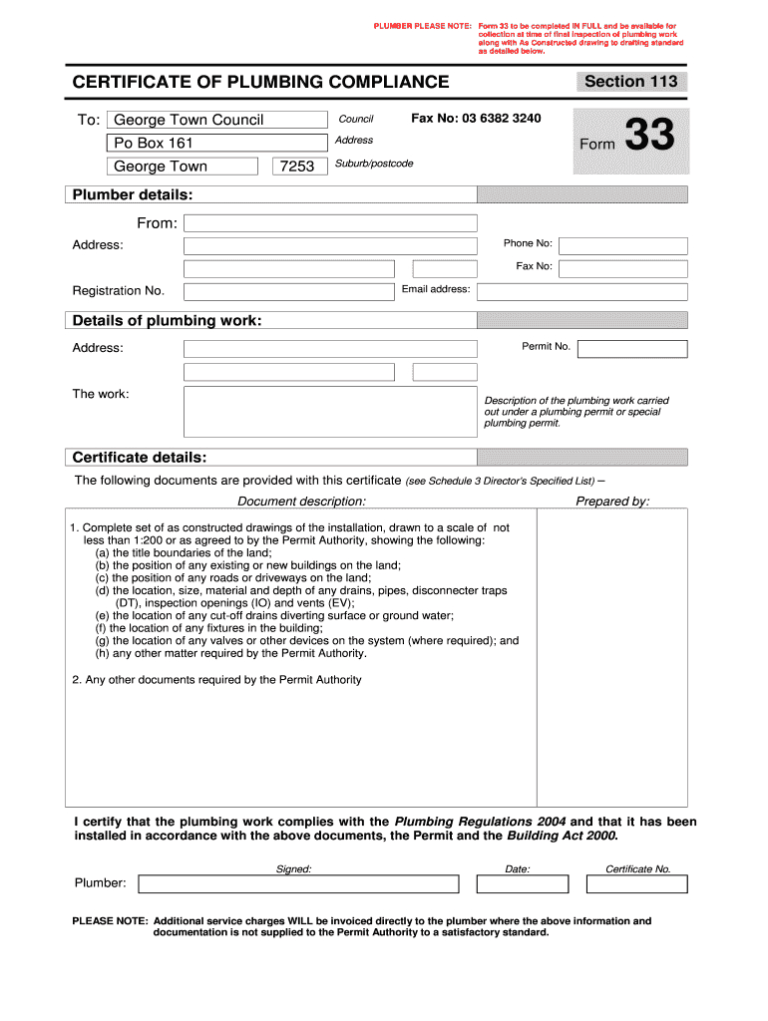 Plumbing Certificate Of Compliance Pdf – Fill Online With Certificate