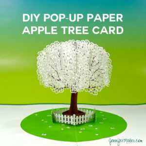 Pop-Up Paper Apple Tree Card (3D Sliceform) - Jennifer Maker for Pop Up Tree Card Template