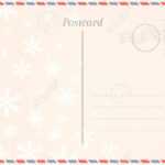 Postcard Template With Snowflakes For Winter Holidays And Christmas Intended For Post Cards Template