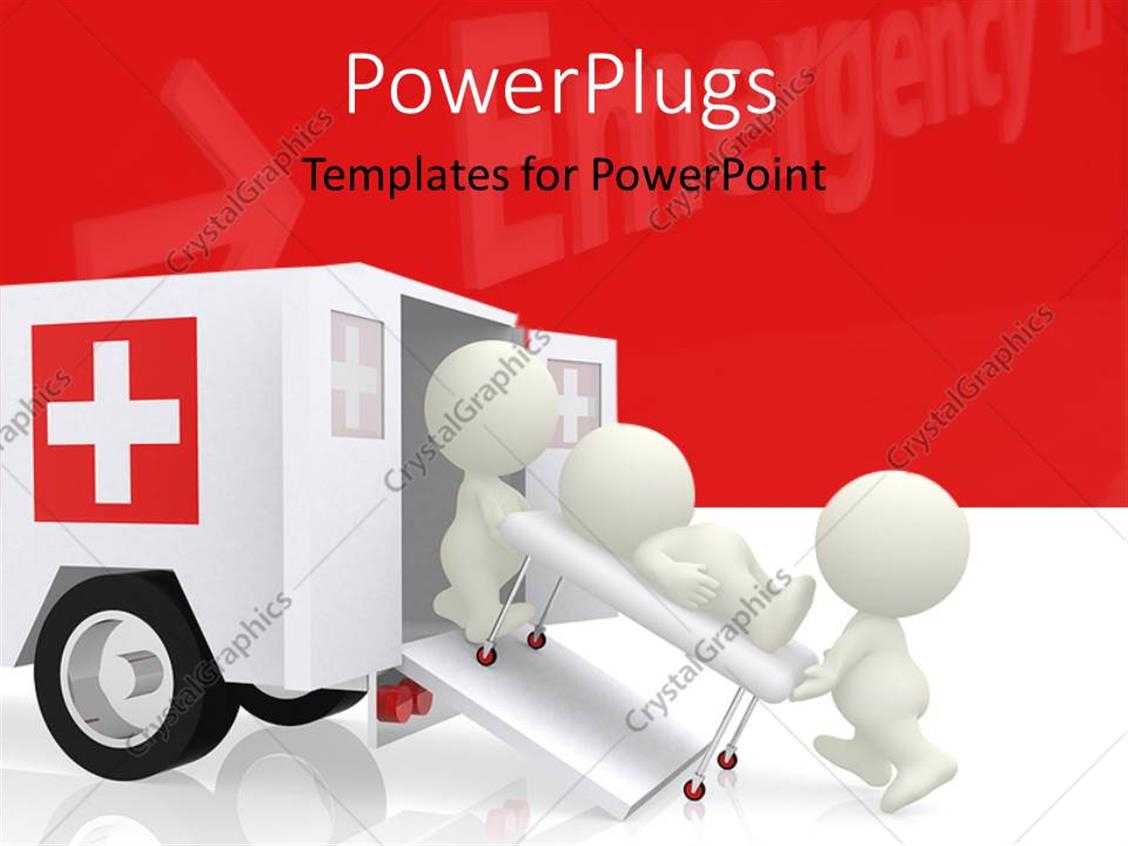 Powerpoint Template: Emergency Ambulance With Doctors Within Ambulance Powerpoint Template