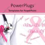 Powerpoint Template: Pink Ribbon And Stethoscope Remember Inside Breast Cancer Powerpoint Template