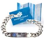 Pre Engraved "see Wallet Card" Traditional Curb Link Medical Alert  Bracelet. Choose From A Variety Of Sizes! Pertaining To Medical Alert Wallet Card Template