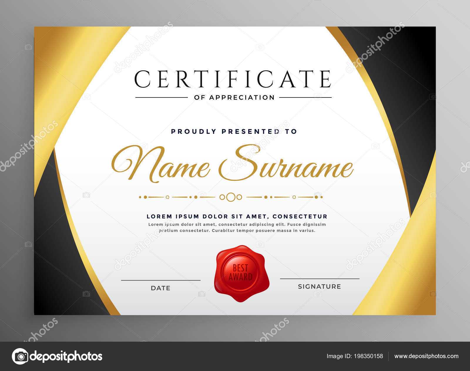 Premium Certificate Appreciation Template — Stock Vector Throughout Free Certificate Of Appreciation Template Downloads