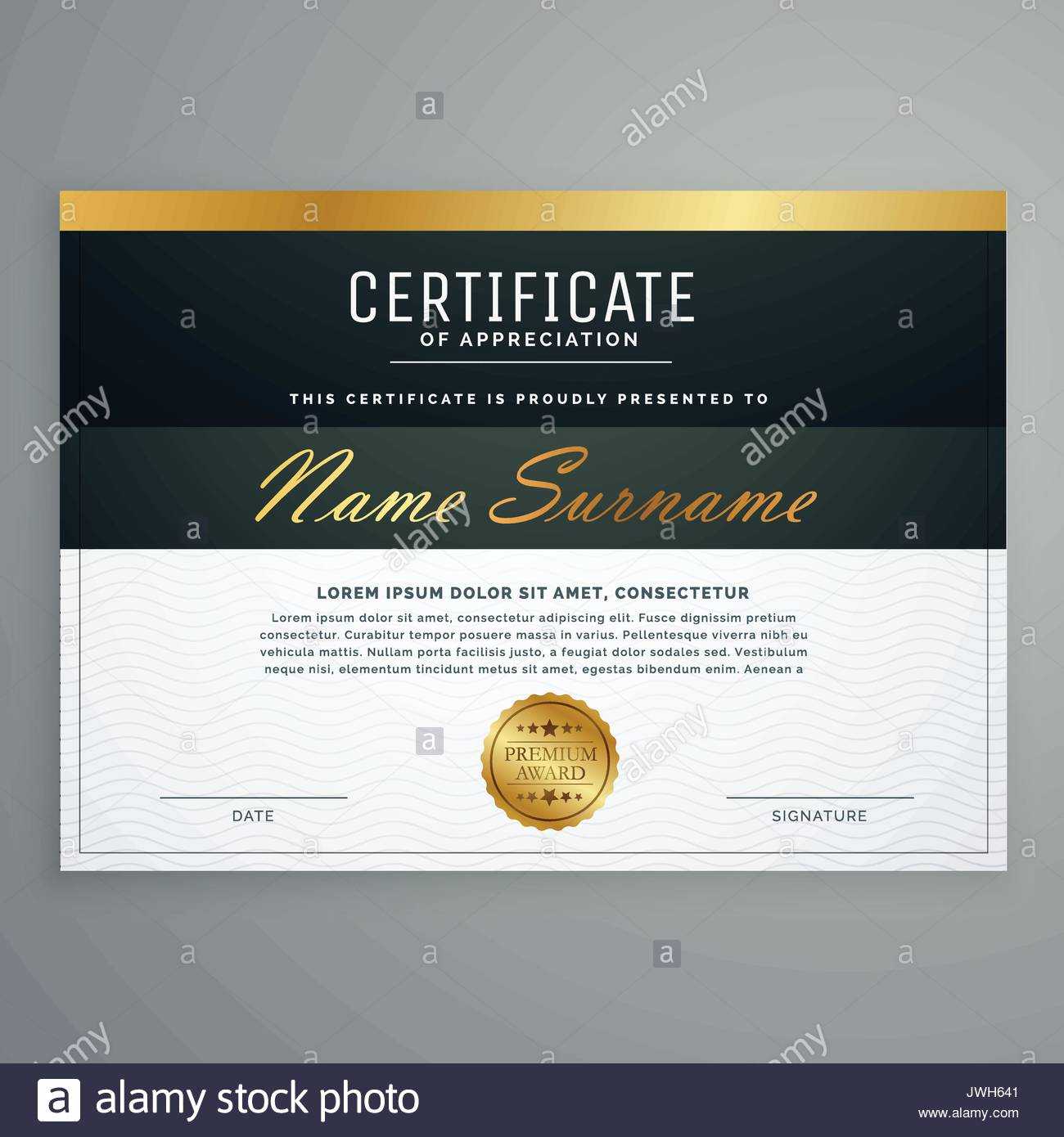 Premium Certificate Design. Diploma Award Vector Template Within Award Certificate Design Template