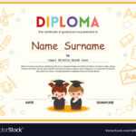 Preschool Kids Diploma Certificate Template regarding Preschool Graduation Certificate Template Free