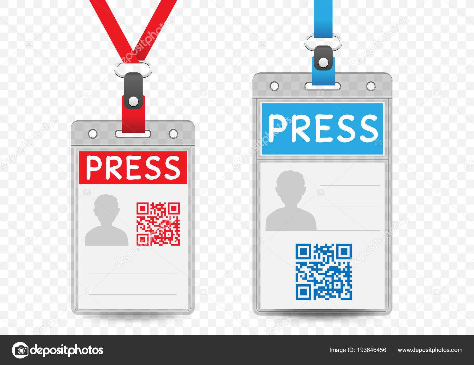 Press Vertical Badge Template — Stock Vector © Romvo79 Intended For Media Id Card Templates