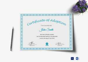 Printable Adoption Certificate Template with Child Adoption Certificate Template