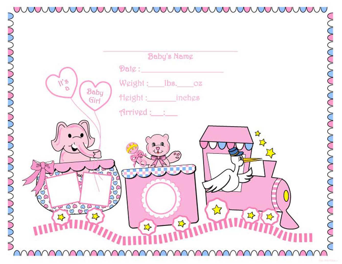Printable Birth Certificate Clipart With Regard To Baby Doll Birth Certificate Template