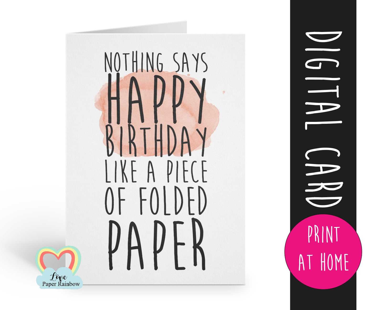 Printable Birthday Card Template Funny Birthday Card Instant Pertaining To Foldable Birthday Card Template