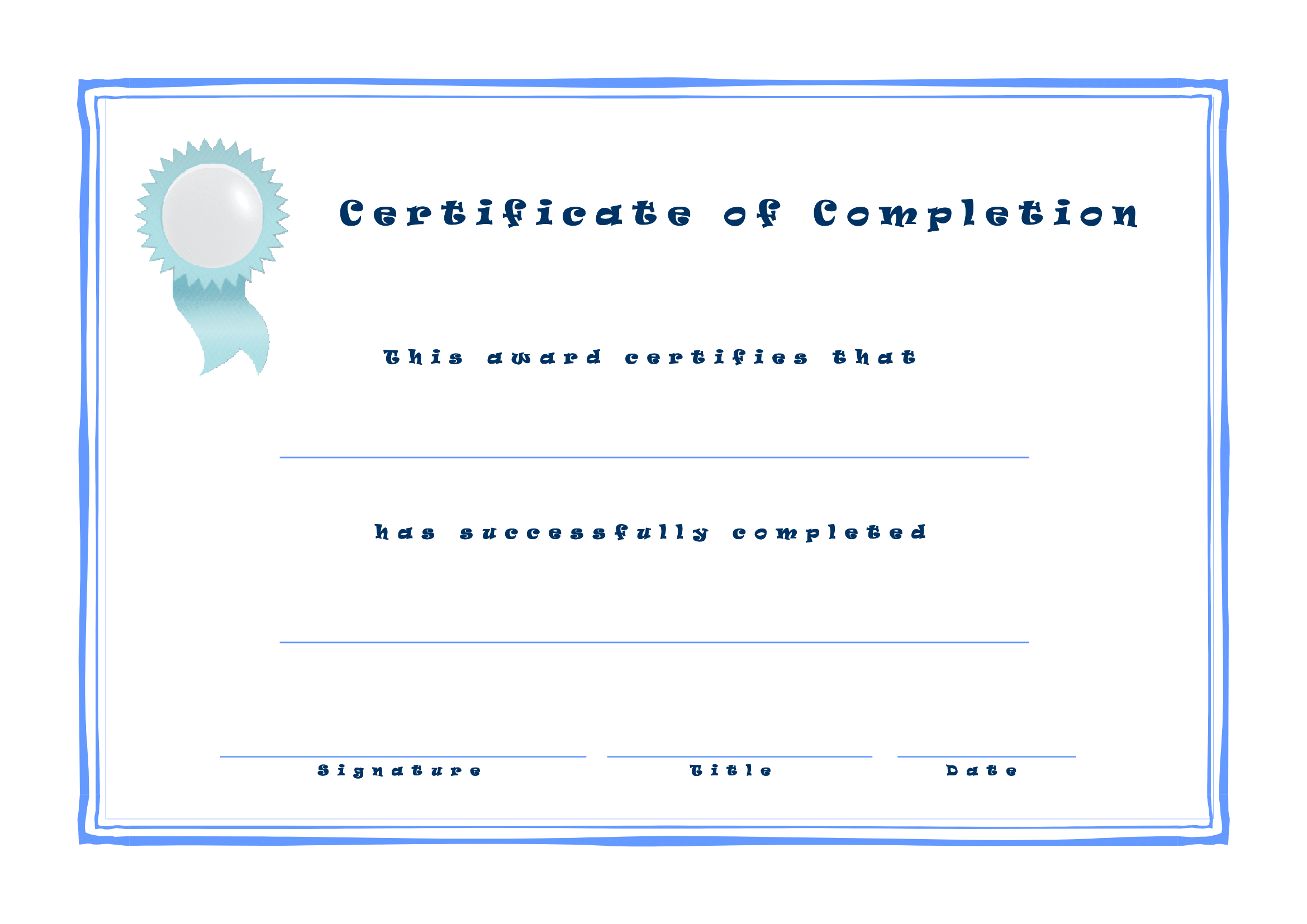 Printable Certificate Of Completion – Free Download Template Regarding Certificate Of Completion Template Free Printable