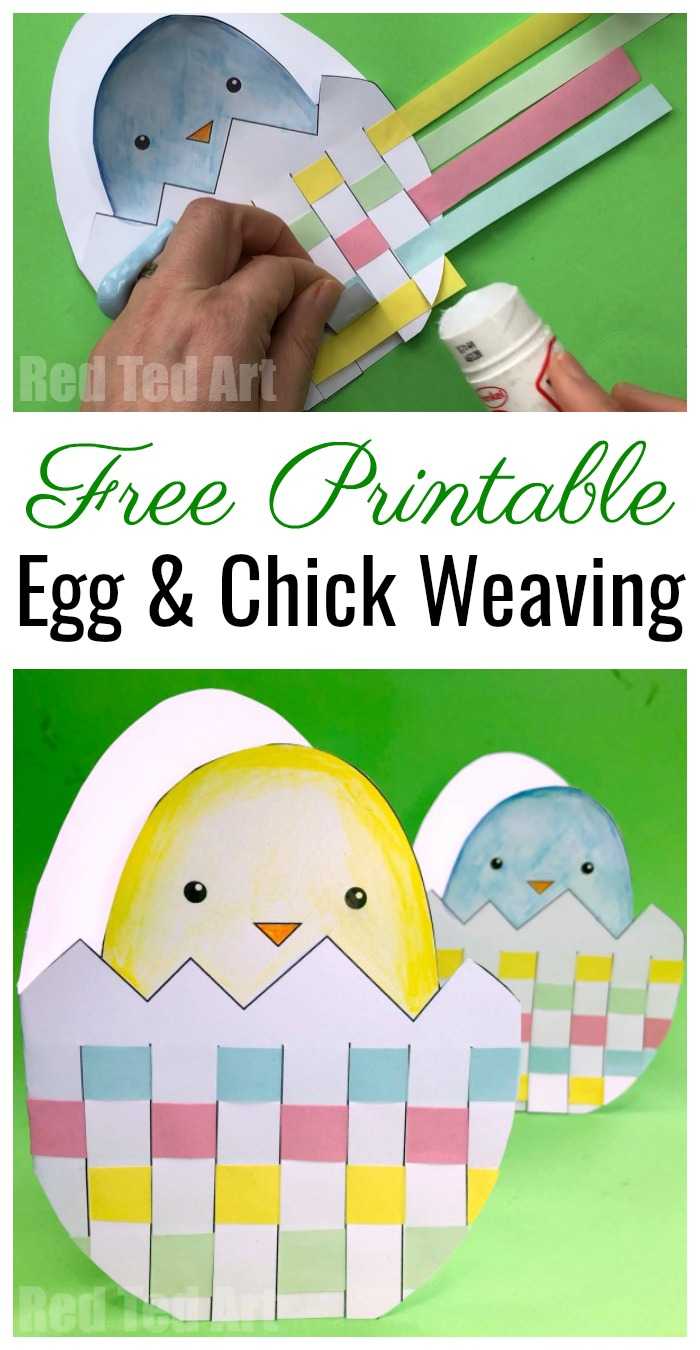 Printable Easter Chick Card With Woven Egg – Red Ted Art Pertaining To Easter Chick Card Template