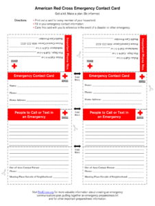 Printable Emergency Card Template - Fill Online, Printable pertaining to Emergency Contact Card Template