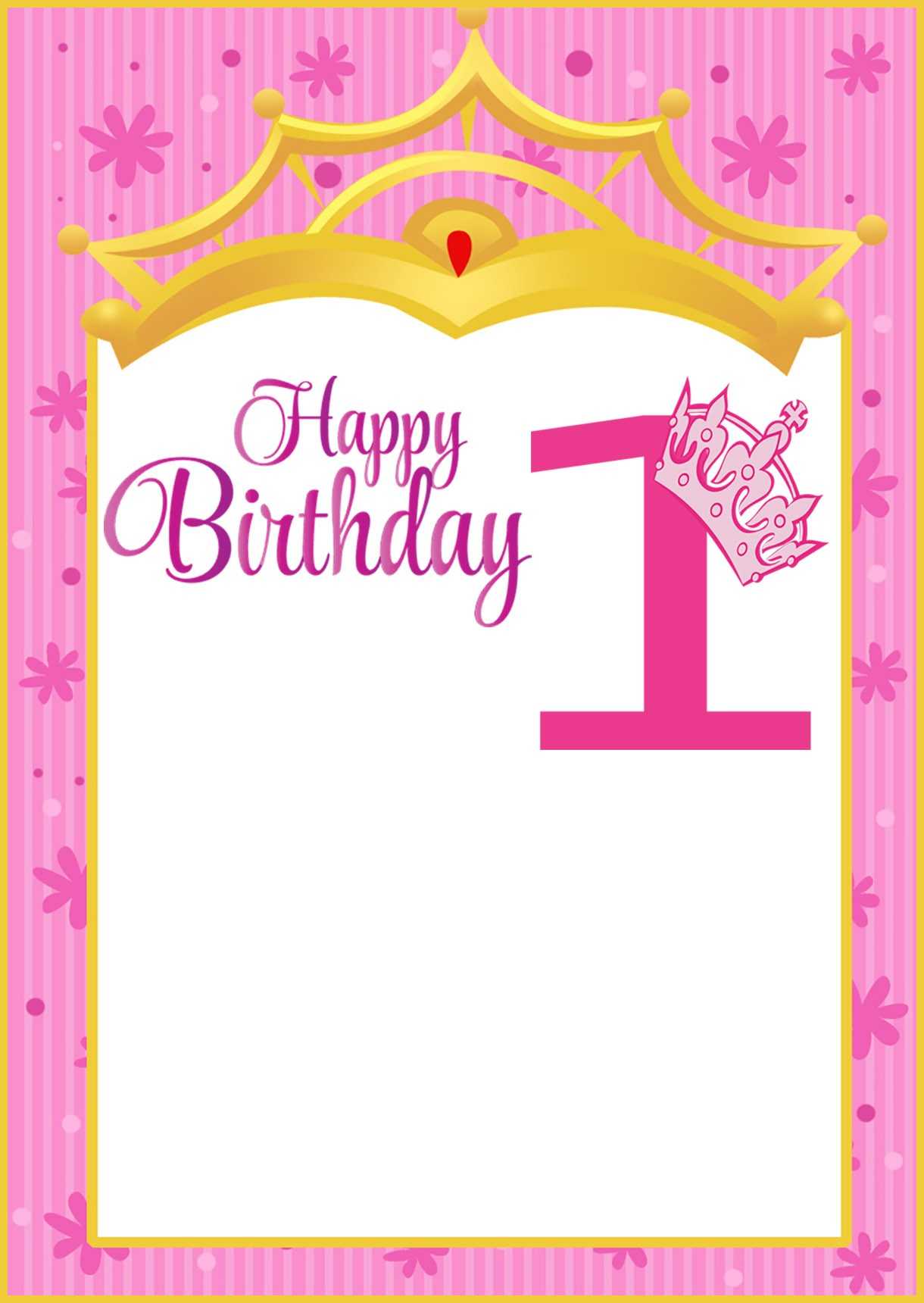 Printable First Birthday Invitation Card | Invitations Online In First Birthday Invitation Card Template