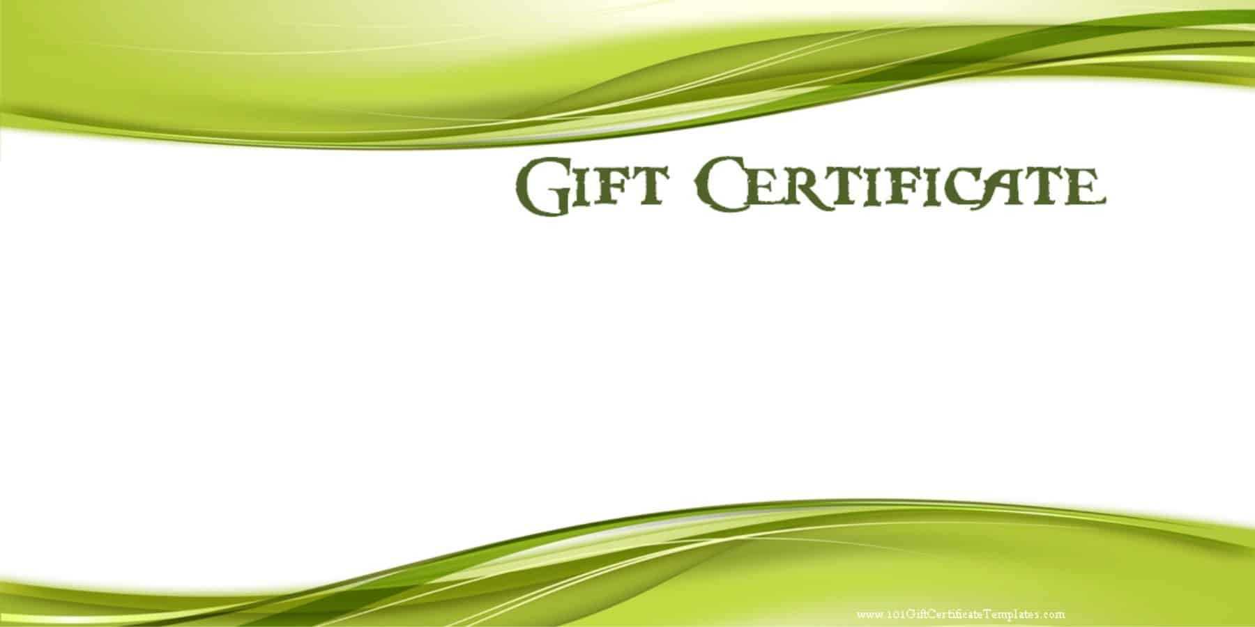 Printable Gift Certificate Templates For Custom Gift Certificate Template