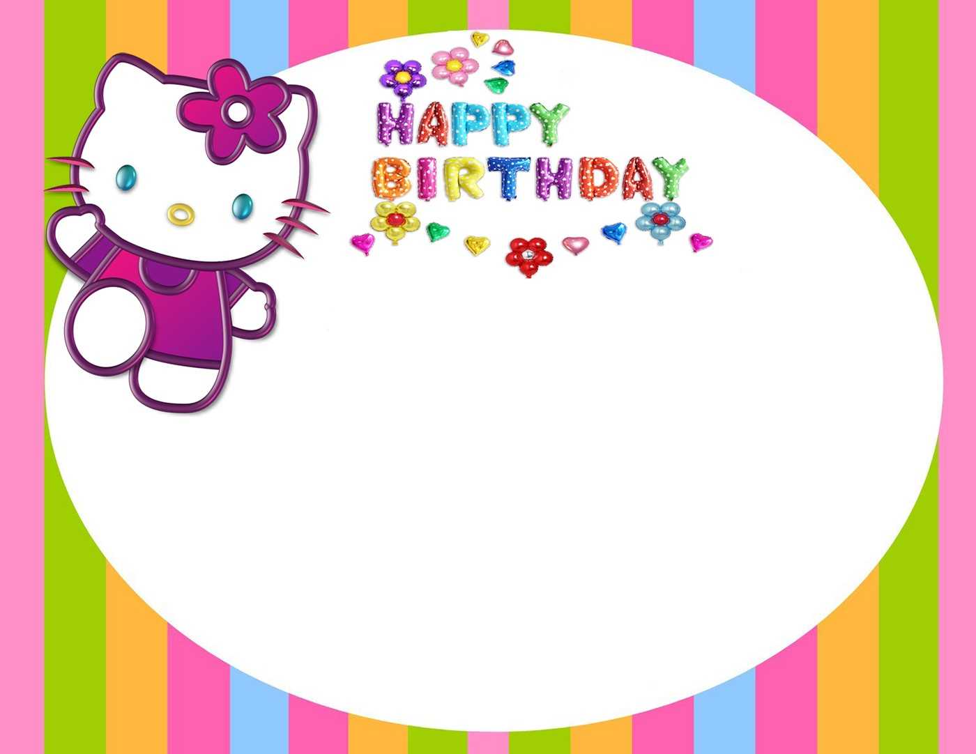 Printable Hello Kitty Invitation Card | Invitations Online For Hello Kitty Birthday Card Template Free