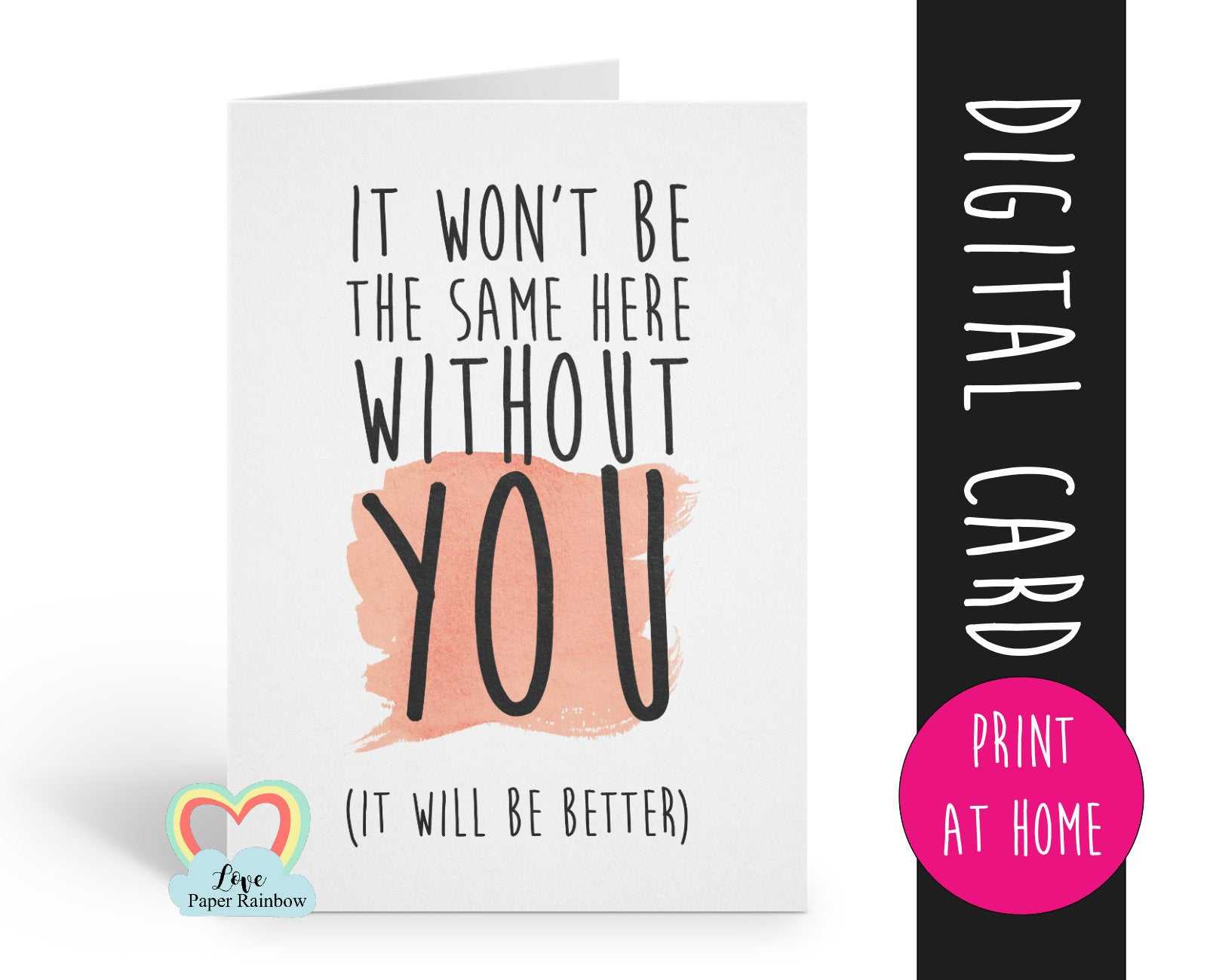 Printable Leaving Card, Sorry You're Leaving Card, Goodbye With Regard To Goodbye Card Template