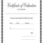 Printable Ordination Certificate – Fill Online, Printable With Certificate Of Ordination Template