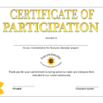 Printable Participation Certificate | Templates At For Templates For Certificates Of Participation