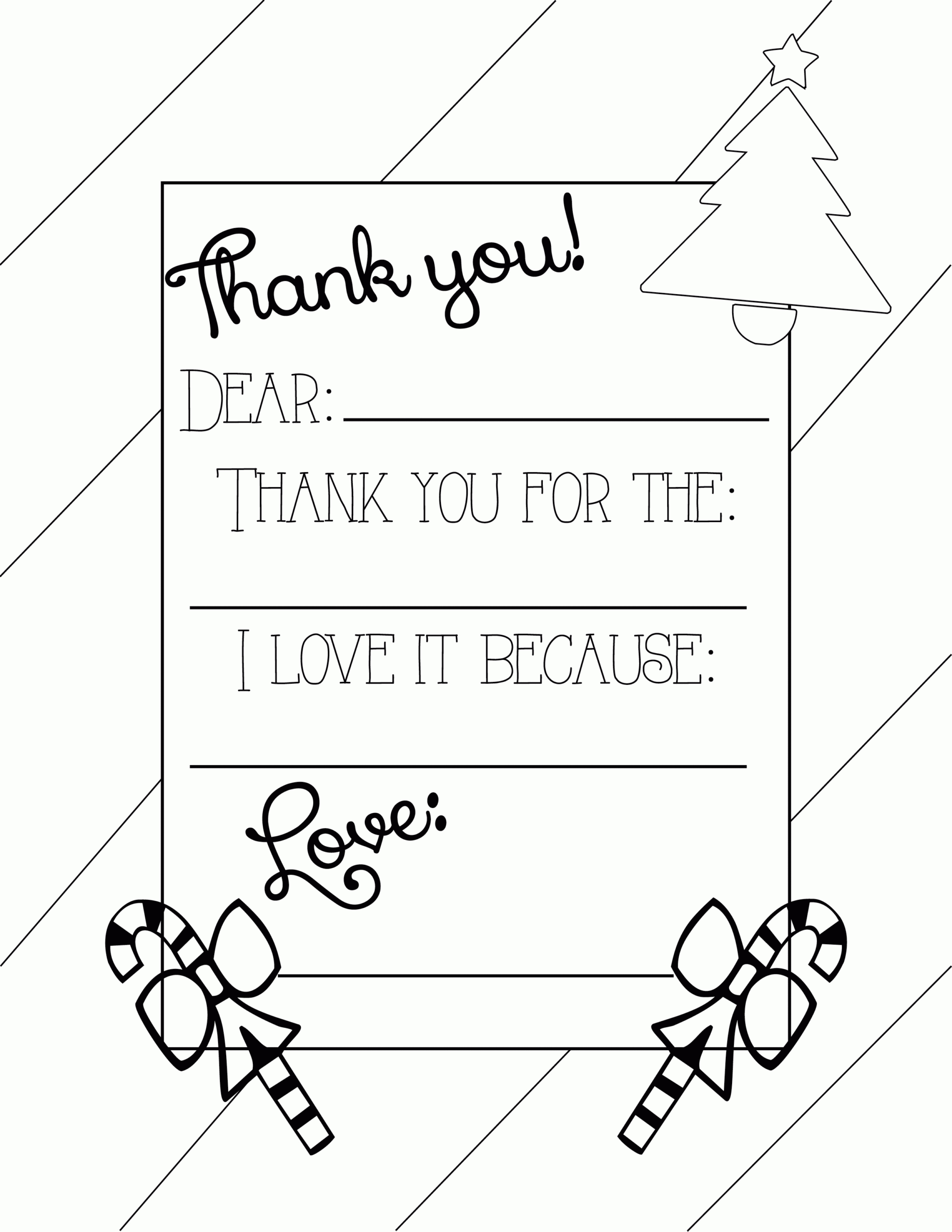 Printable Thank You Cards For Kids: Free Coloring Page In Free Printable Thank You Card Template