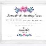 Printable | Vow Renewal Certificate, Marriage Certificate, Vow Renewal  Sign, Renew Vows Certificate, Renewal Of Marriage, Marriage Renewal Intended For Blank Marriage Certificate Template