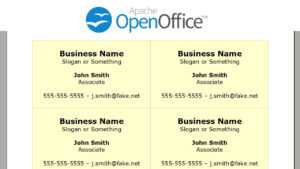 Printing Business Cards In Openoffice Writer for Openoffice Business Card Template