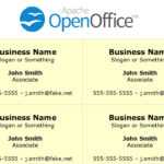 Printing Business Cards In Openoffice Writer with Business Card Template Open Office