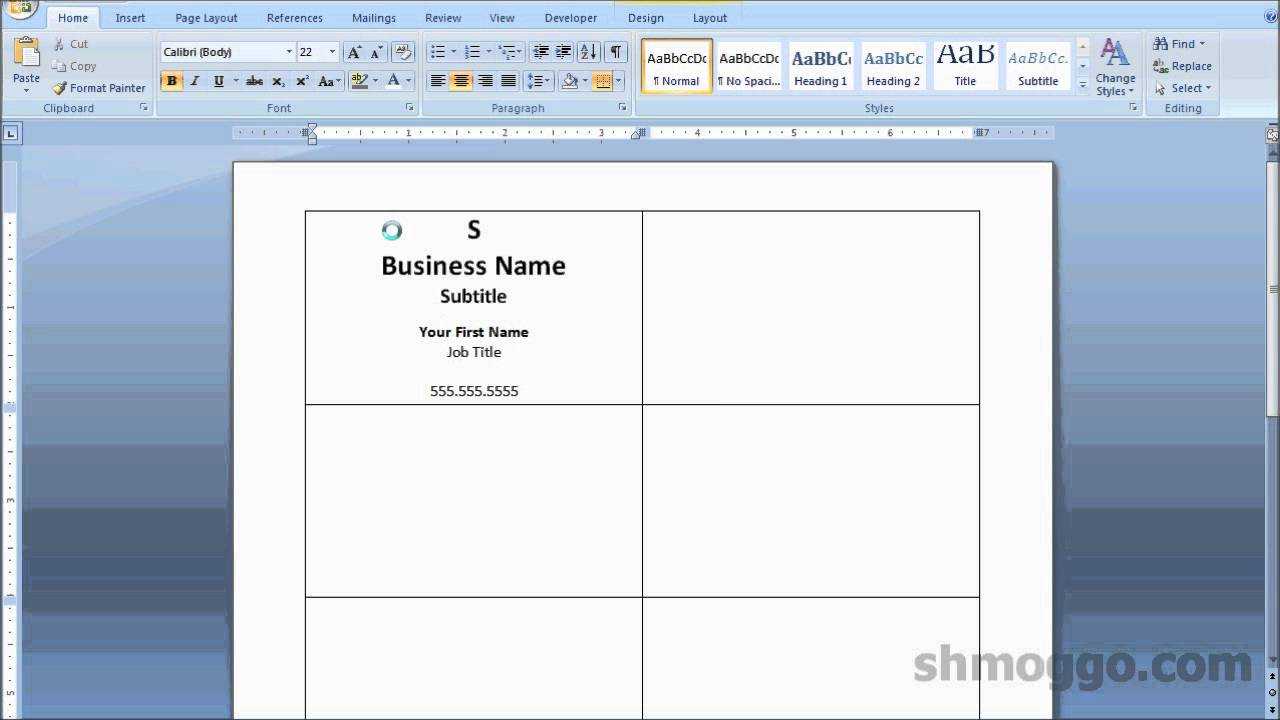 Printing Business Cards In Word | Video Tutorial For Template For Cards In Word