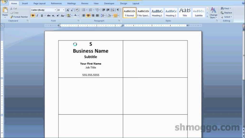 Edit Business Card Template Microsoft Word