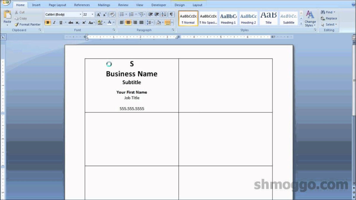 how to make a business card template using microsoft word