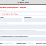 Pro Certs | Electrical Testing Inspecting & Certification With Electrical Minor Works Certificate Template