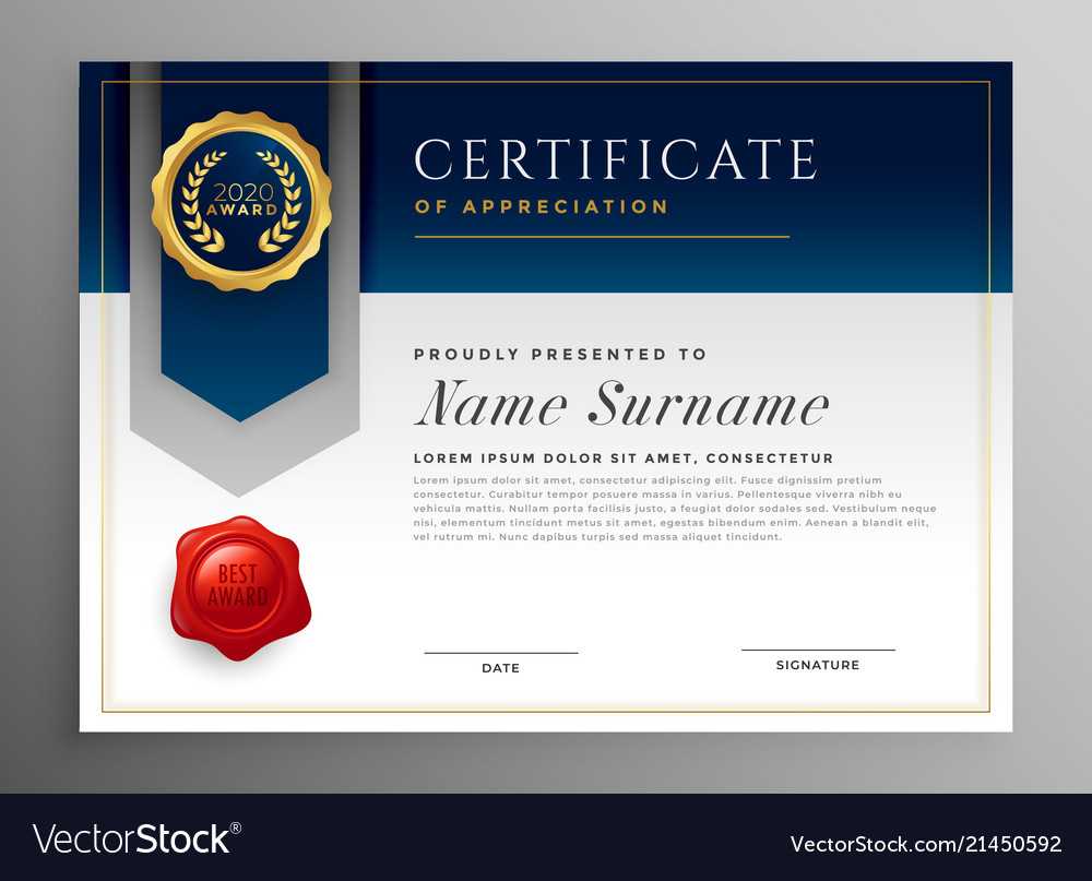 Professional Blue Certificate Template Design Intended For Professional Award Certificate Template