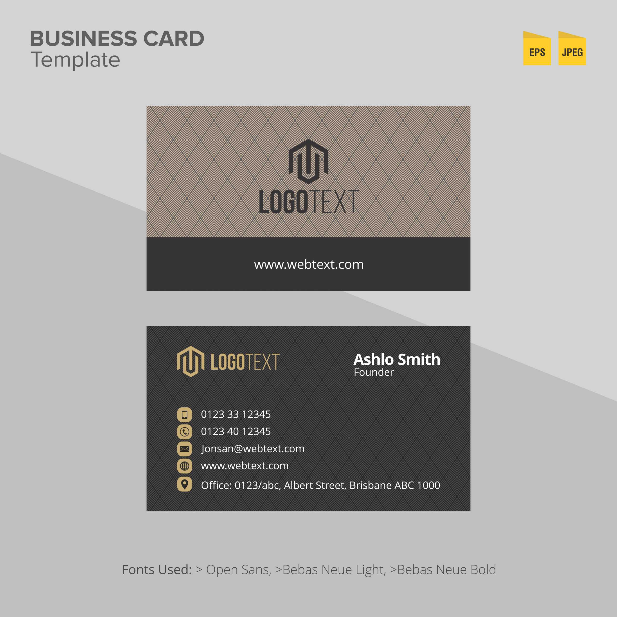 Professional Business Card Design Template – Download Free Within Business Card Template Open Office